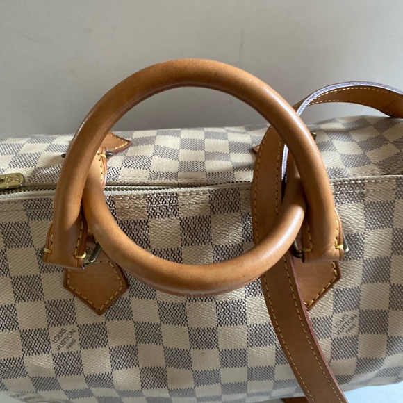 LOUIS VUTTON SPEEDY BANDOULIERE AZUR 30STRAP 🔐 WITH DUST BAG & MATCH WALLET - Picture 4 of 14